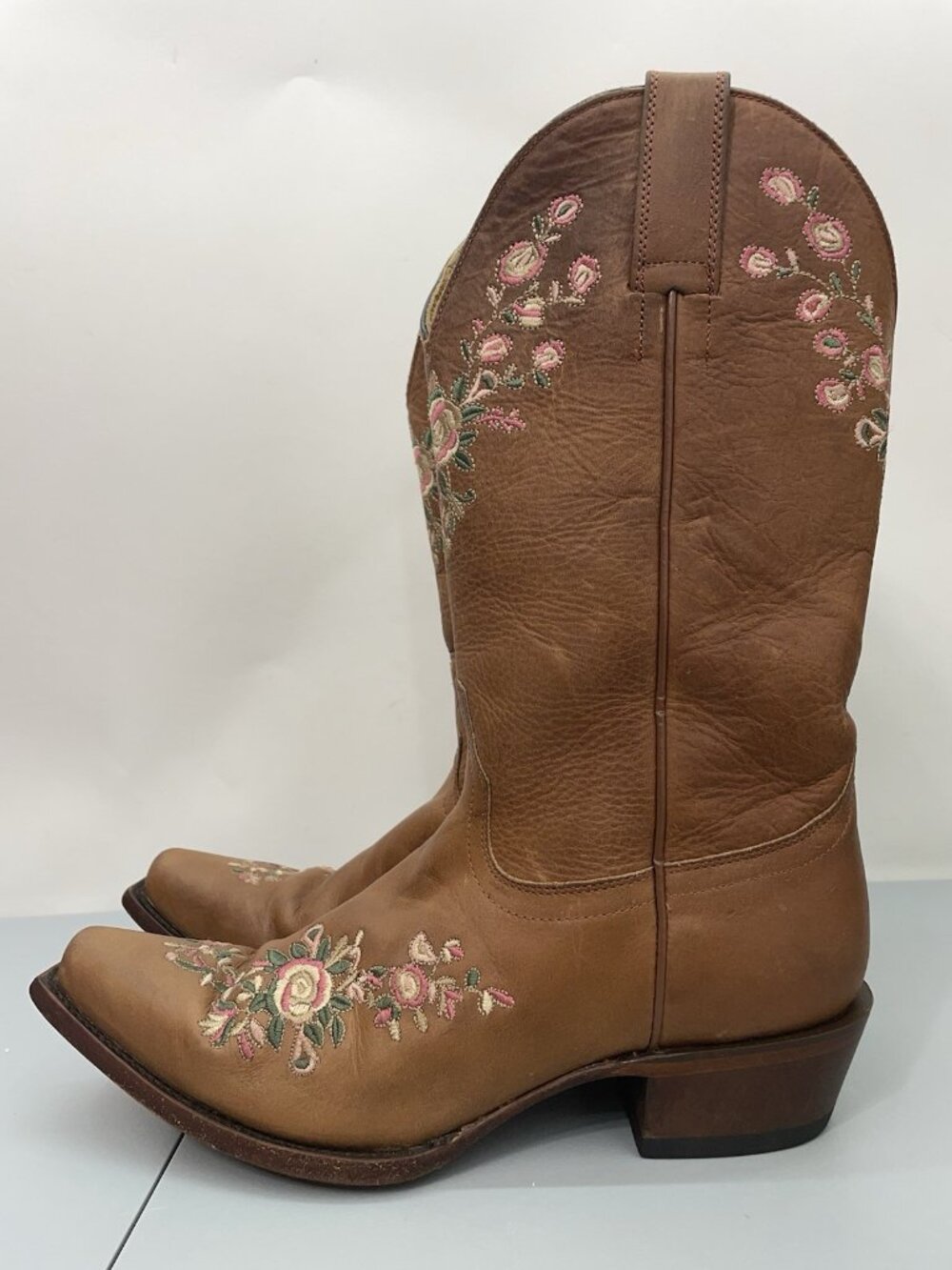 Shyanne Maisie Cowgirl Boots Floral Embroidered Western Snip Toe Leather Women 9 - Picture 7 of 16